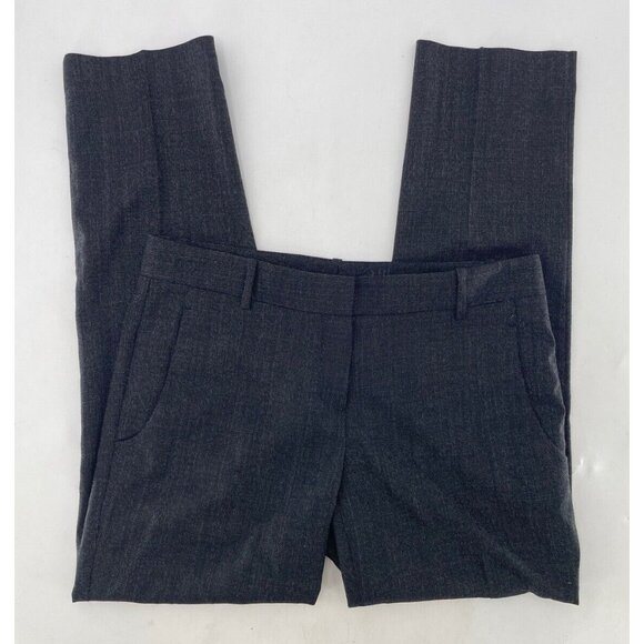 Theory Women's Dark Gray Wool Stretch Dress Pants Career Office Sz 8 Made In USA - Picture 4 of 10